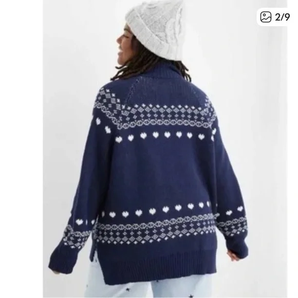 Aerie Navy LOVE Sweater - Picture 2 of 10
